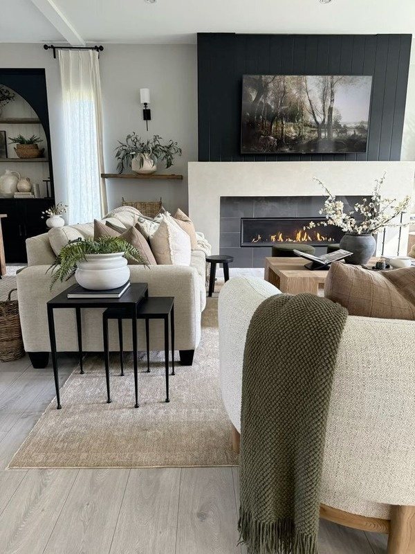 A warm, styled living room